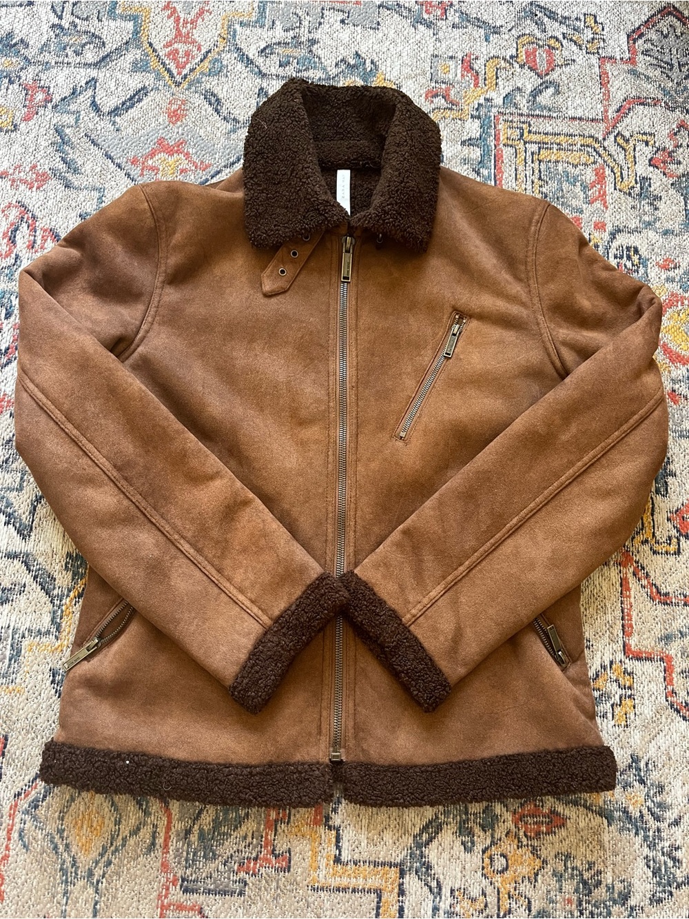 Zara Brown Teddy Sherpa Jacket L
